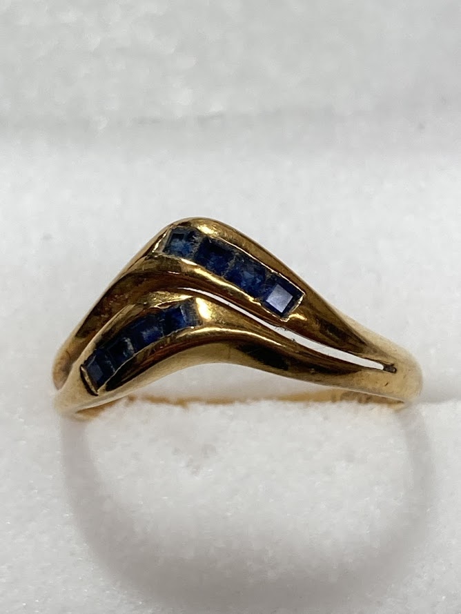 K18のサファイア付きリングをお買取り致しました！